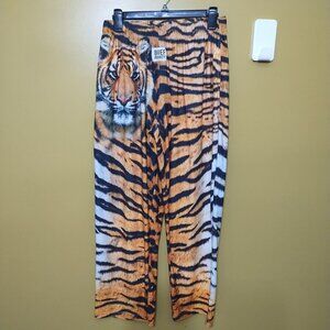 American Mills "Brief Insanity" Lightweight Wide Leg Tiger Print Lounge Pants L